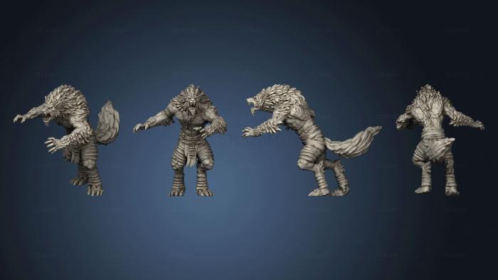 3D model Werewolf Warrior Attacking (STL)