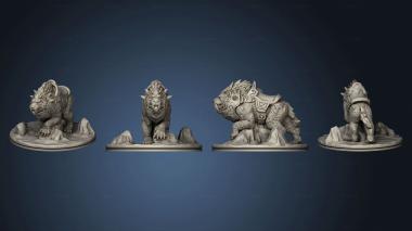 3D model Wilds of Wintertide Battle Cat Mount Based (STL)