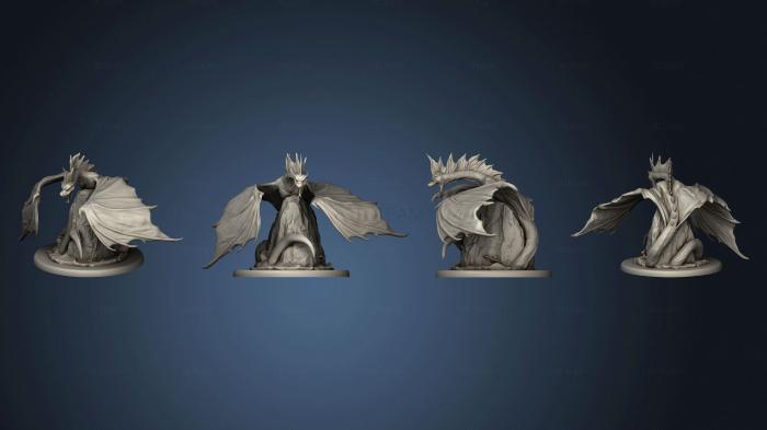3D модель Крылатый Морской Змей , Злой , Большой (STL)