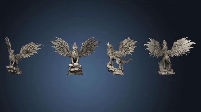 3D model Winged Wolf Howling Large (STL)