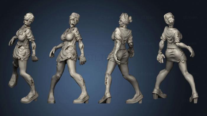 3D model Zombie Nurse withoutbase (STL)