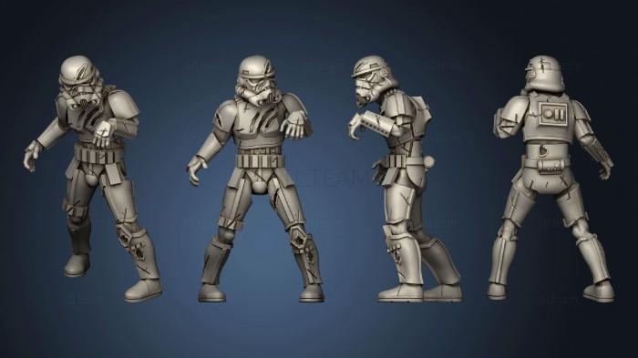 3D model Zombie Trooper Horde 01 (STL)