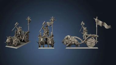 3D model TWO BOARS CHARIOT FLAT (STL)