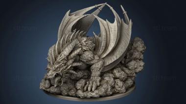 3D model big dragon keyed (STL)