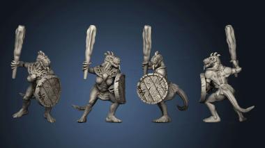 3D model Mega age The Colossal Lizardfolk Female Club and Shield (STL)