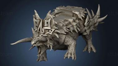 3D model ancestral cuatl lord on torosaurus (STL)