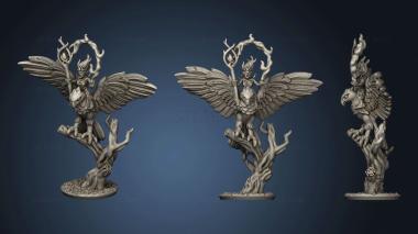 3D model Wood elf characters hawk rider sorceress (STL)