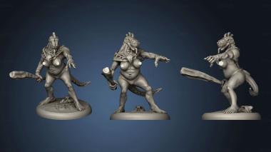 3D model Mega age The Colossal Lizardfolk Female Club Pointing (STL)