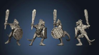 3D model Mega age The Colossal Lizardfolk Male Club and Shield (STL)