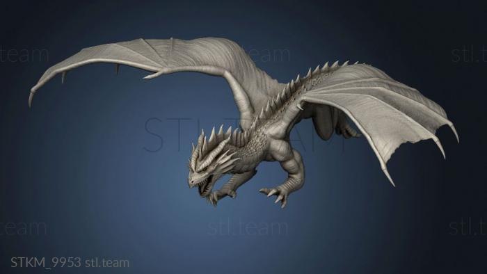 3D model Red Dragon Adult Flying (STL)