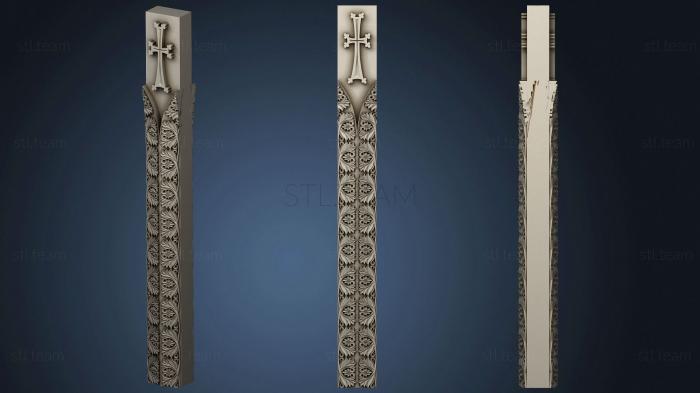 3D model Carved post with decoration (STL)