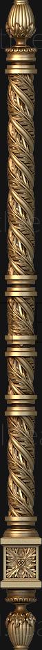 3D model 3d stl model of twisted carved pillar, (STL)