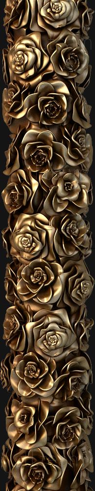 3D model 3d stl model of a pillar, roses (STL)