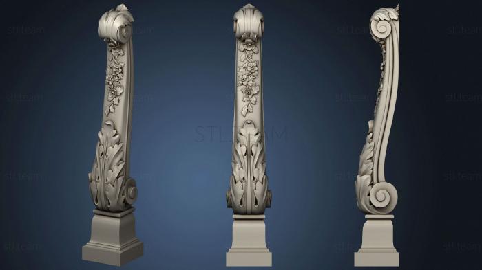 3D model Entrance post with acanthus (STL)