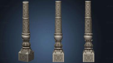 3D model Post carved in asian style (STL)