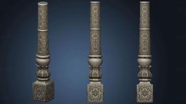 3D model Post carved in asian style (STL)