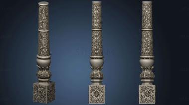 3D model Post carved in asian style (STL)