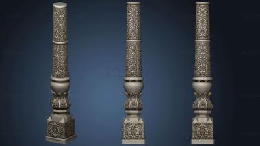 3D model Post carved in asian style (STL)