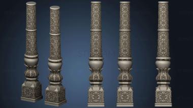 3D model Post carved in asian style (STL)