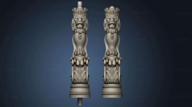 3D model Pillar with a lions head new version (STL)