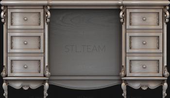 3D модель 3d stl модель стола письменного с ящиками ,файл для чпу (STL)