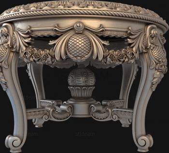 3D модель 3d stl модель стола журнального барокко (STL)