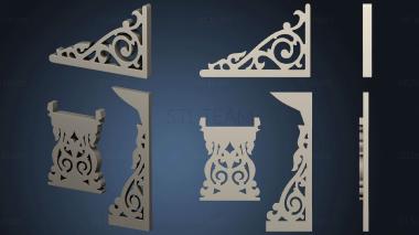 3D model Two dimensional flat elements of a bench table fence (STL)