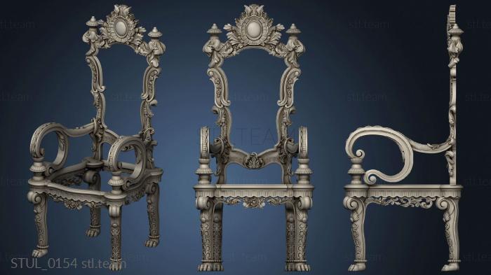 3D model Carved chair replica of the 18th century chair (STL)