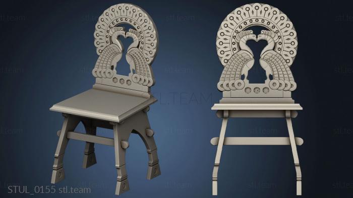 Chair with two peacocks in Russian style version2