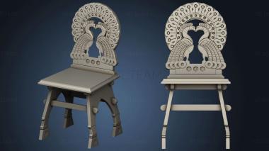 3D model Chair with two peacocks in Russian style version2 (STL)