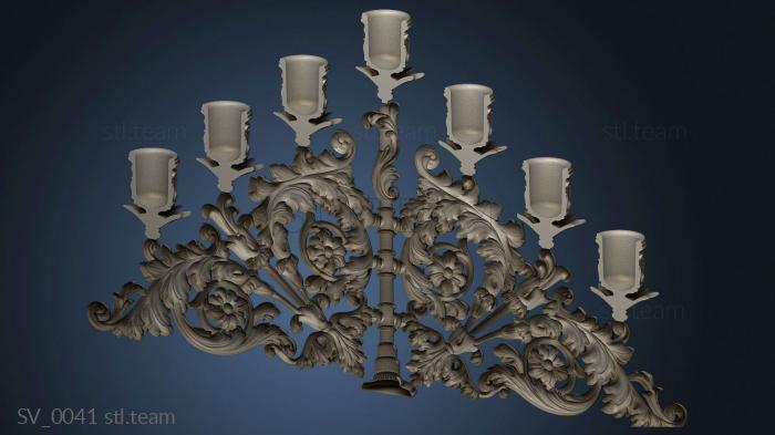 3D model Casting mold seven-candle holder bracket (STL)