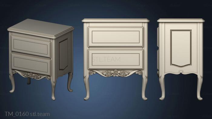 3D model Cabinet with roses on the lower tsarga and two drawers (STL)