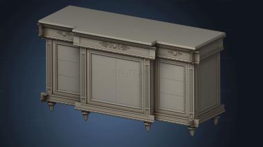 3D model Chest of drawers carved in classic style (STL)