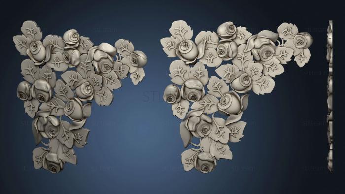 3D модель Угловой декор розы (STL)