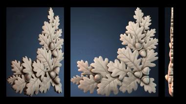 3D модель Уголок дубовых листьев (STL)