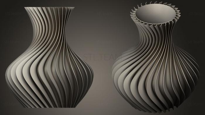 3D model Fibonacci Vase (With Bottom) (STL)