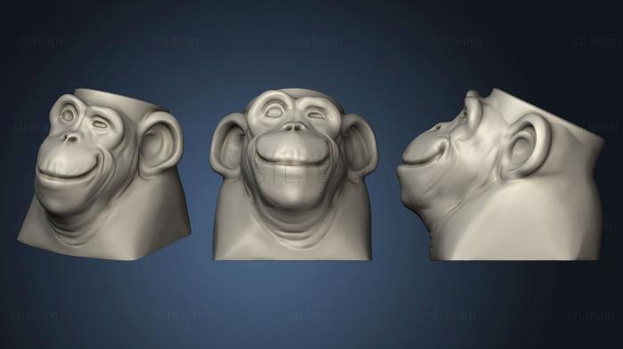 3D модель Держатель для карандашей шимпанзе (STL)
