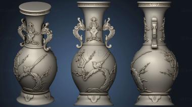 3D model Classic Chinese Fish Bird Vase (STL)