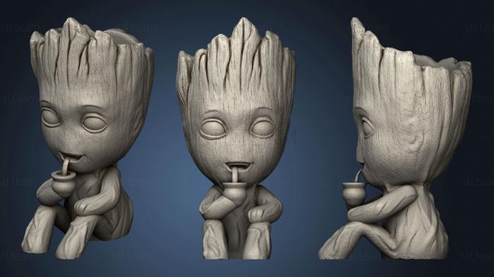 3D model Groot tomando mate (STL)