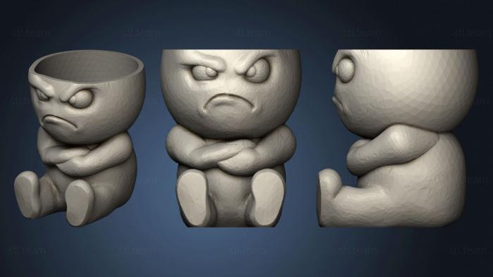 3D model Grumpy Egg Planter bust (STL)