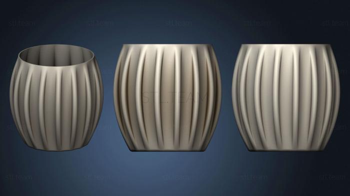 Larger Rib Round Vase Pot