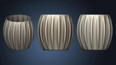 3D model Larger Rib Round Vase Pot (STL)