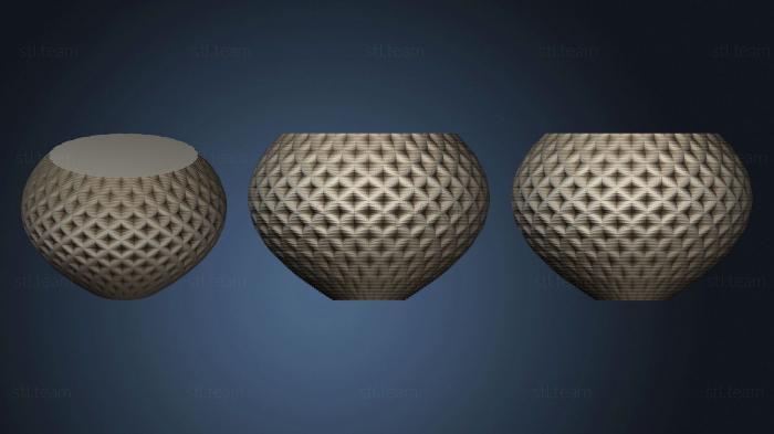 3D модель Округлая Квадратная Чашка-ваза (3) (STL)