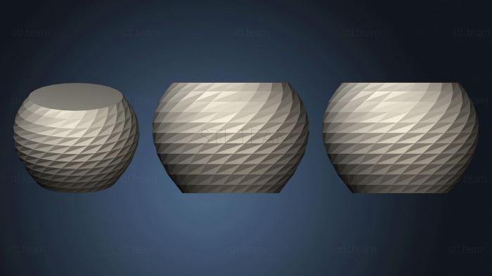 3D модель Сферическая Многоугольная Ваза (STL)