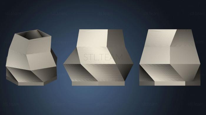 3D модель Скрученная Многоугольная Ваза (STL)