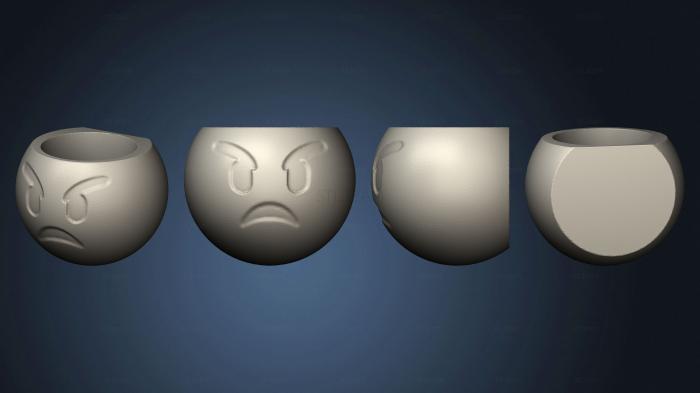 3D model Emoji Bravo Parede Aberto (STL)