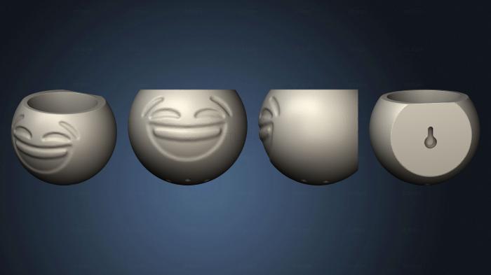 3D model Emoji Gargalhada 1 Parede Aberto Furo Suporte (STL)