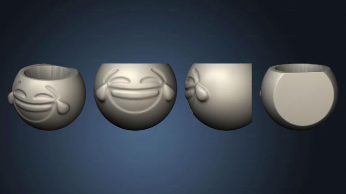 3D model Emoji Gargalhada 2 Parede Aberto (STL)