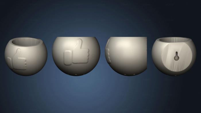 3D model Emoji Like Parede Aberto Furo Suporte (STL)