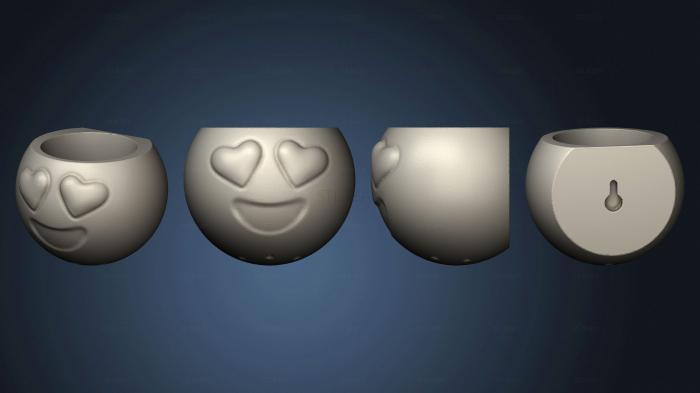 3D модель Emoji Olho Coracao Aberto Furo Parede Suporte Parafuso (STL)